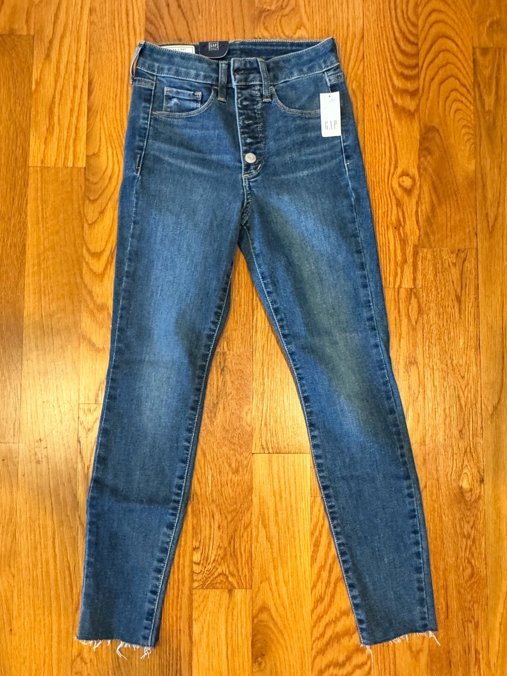 Gap High Rise Universal Blue Denim Jeggings Jeans Washwell 24P 00P Petite